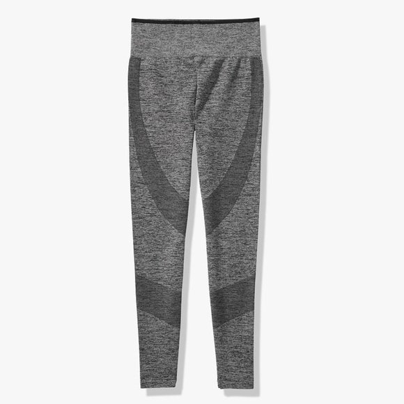 VS PINK Seamless Black Marl Long Sleeve Workout Top & Tight Set XS - Picture 5 of 6